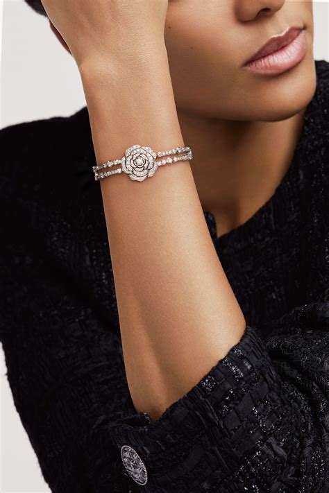 chanel fabric bracelet|Chanel bracelet with diamonds.